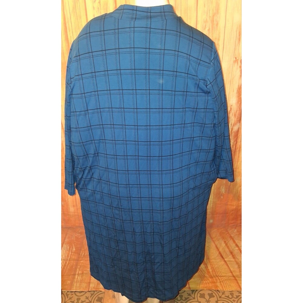 Susan Graver Plaid 3/4 Sleeve Mock Neck Dress Sz 1X - Picture 2 of 3